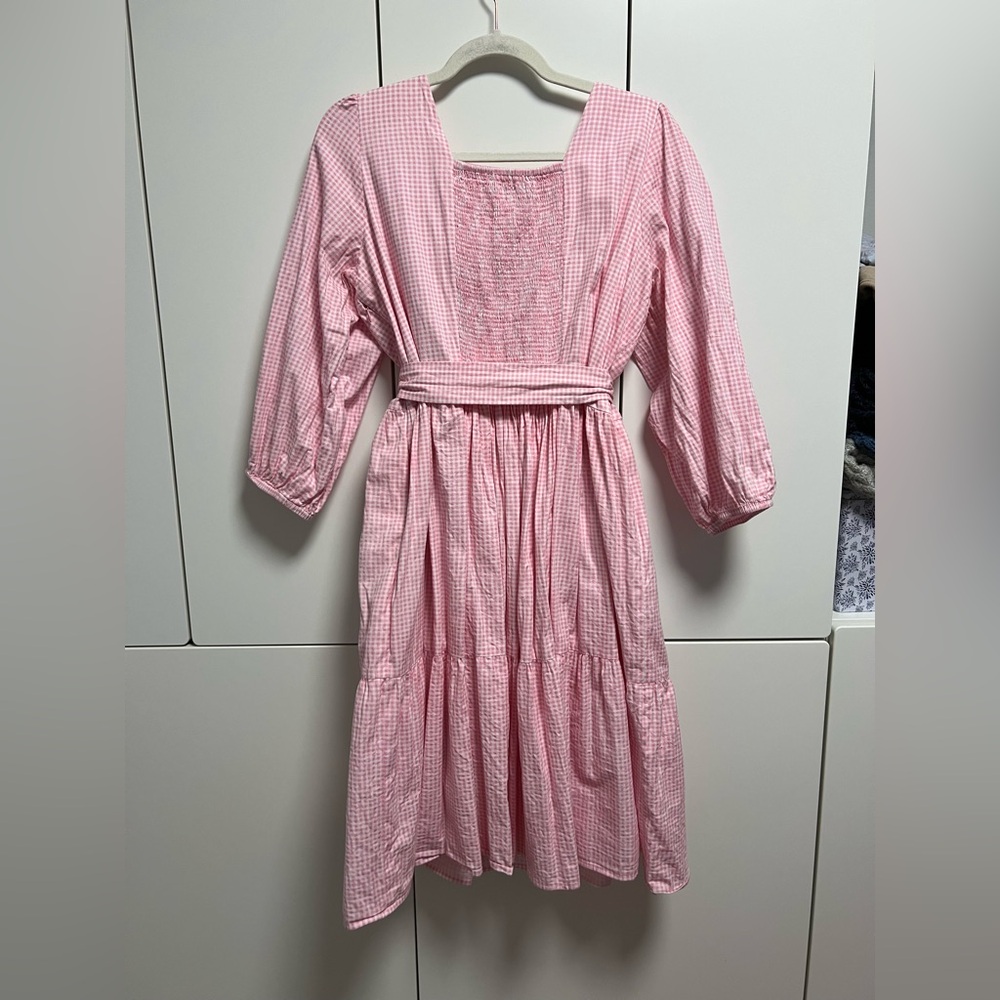 Momebrand Muay Midi Dress in Pink Gingham Size XXL - Picture 3 of 4